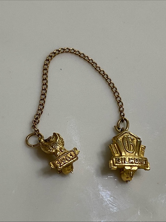 Monet Jewelry - Gold Tone 1961 Eagle & Shield Fob Charm Chain